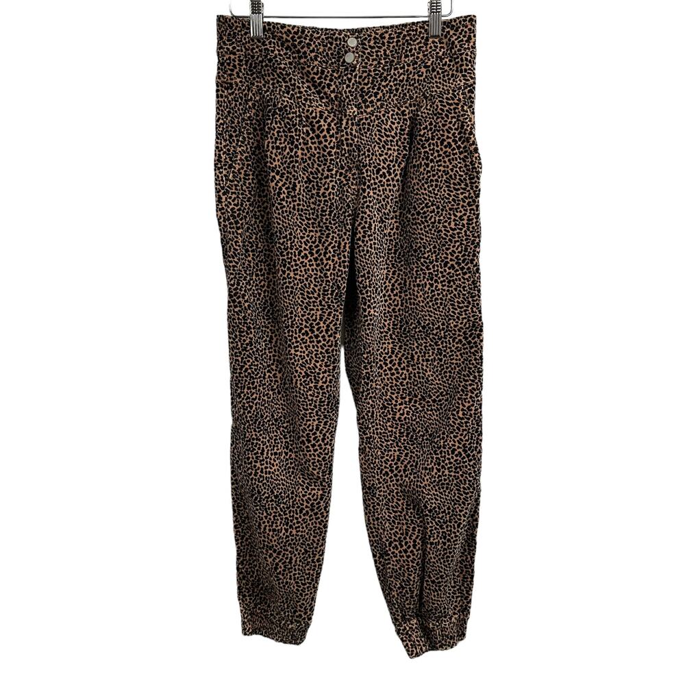 Anthropologie Kalea corduroy leopard print tapered high waisted  XS‎
